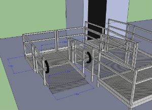 3D drawing of ramp system