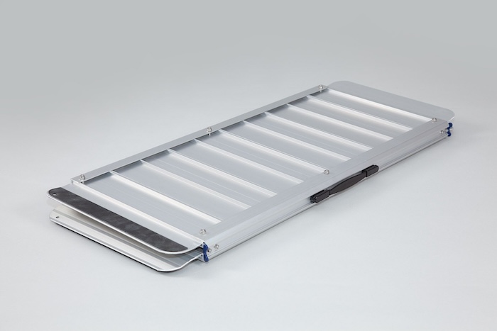 Folded wheelchair ramp