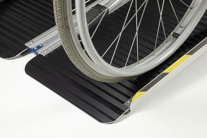 Wheelchair ramp with anti-slip surface 