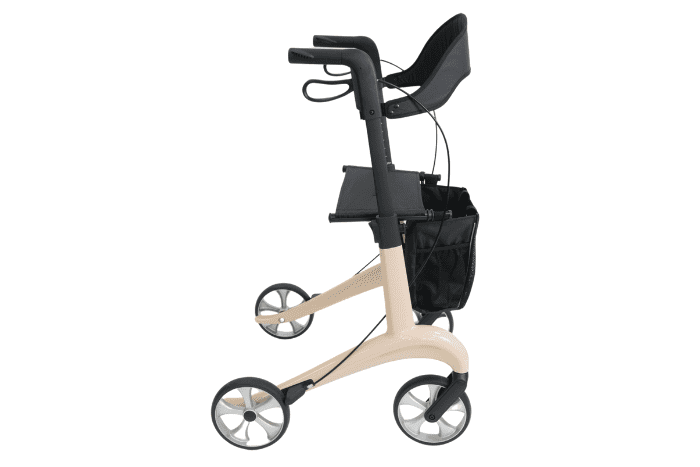 Black carbon 4-wheeled rollator 