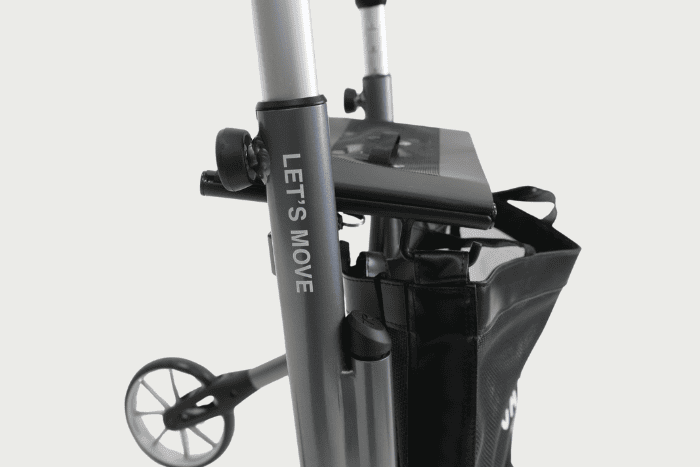 Rollator with mesh seat