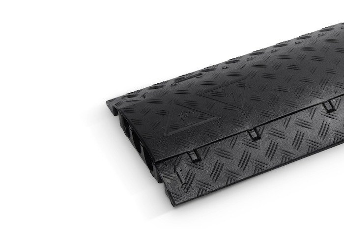 Defender Mini 3 Channel Cable Protector with cables passing through