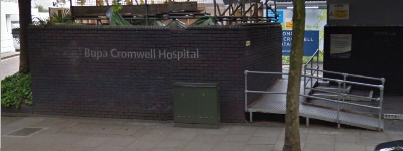 Modular wheelchair ramp outside hospital 