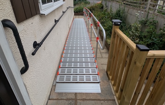 RollAble Wheelchair Ramp With Single Handrail 