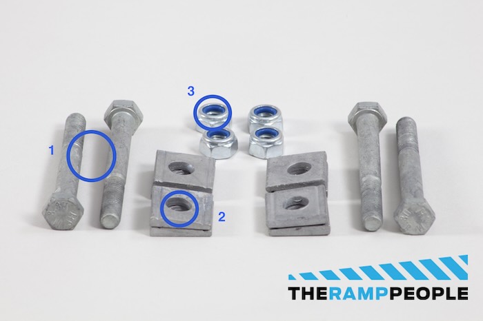 bolts and parts for the modular wheelchair ramps 