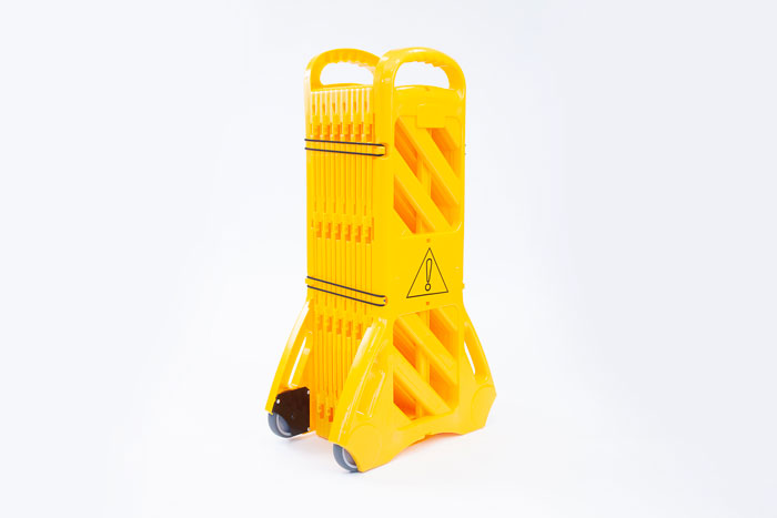 Stored safety barrier 