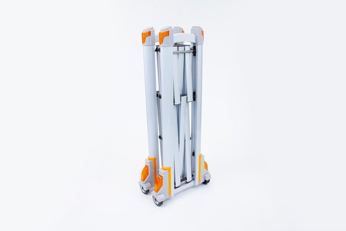 Stored expandable barrier