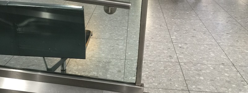 Metal ramp with handrails 