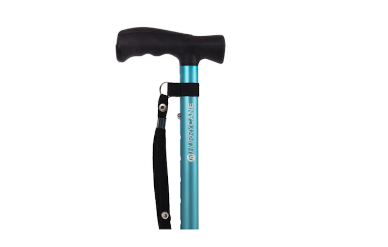 Blue walking stick with Larger moulded handle to fit the hand for optimum comfort Blue walking stick with Larger moulded handle to fit the hand for optimum comfort