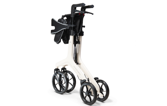 AeroWalk Carbon Rollator folded for storage AeroWalk Carbon Rollator folded for storage
