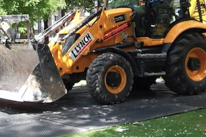Plant machinery driving over mat