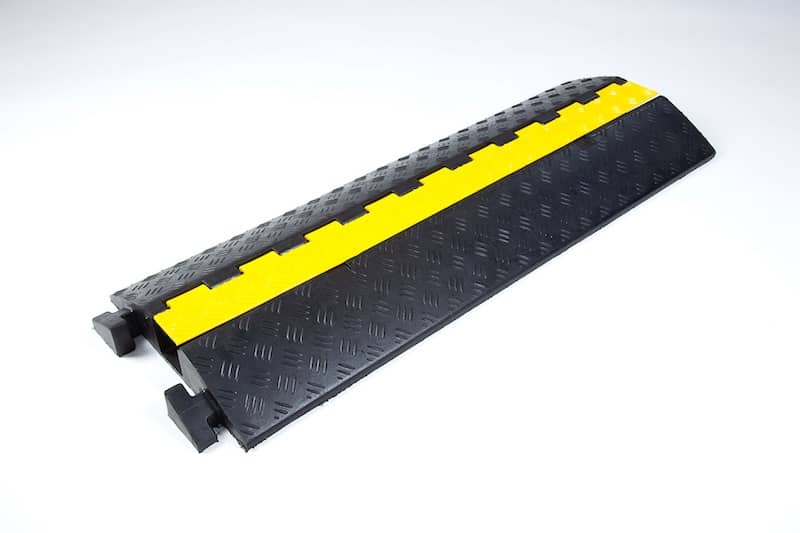 Black and yellow heavy duty cable ramp Black and yellow heavy duty cable ramp