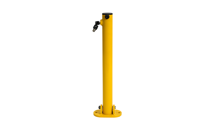 Folding yellow security post 