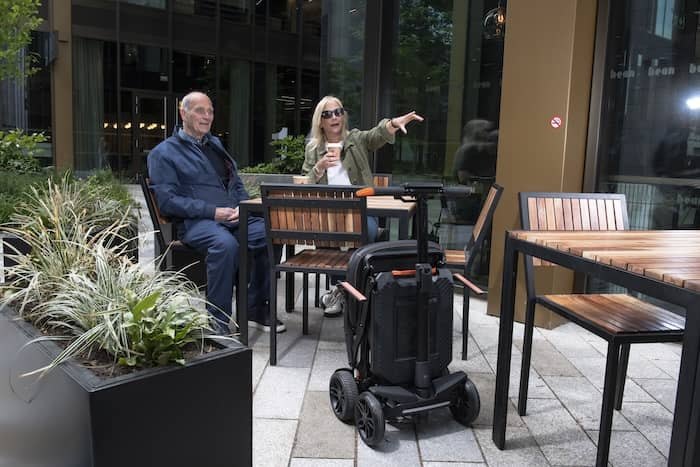 Folded mobility scooter