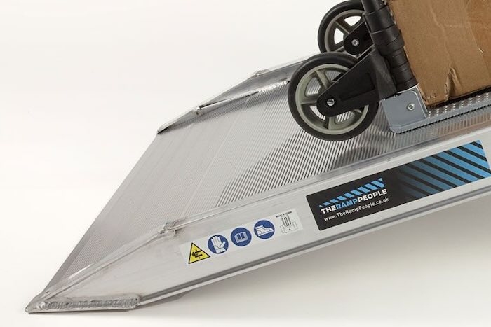 Angled foot of the van ramp