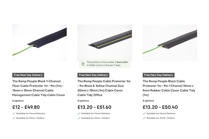 The Ramp People cable protectors on DIY.com 