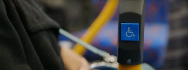Wheelchair button on a bus