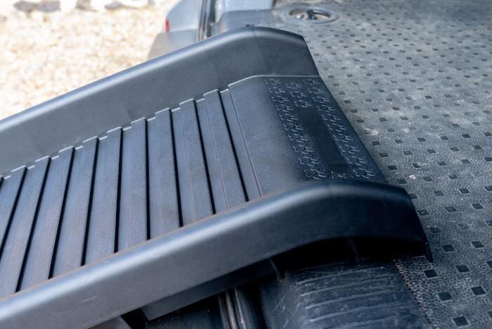 Dog ramp resting on car boot 