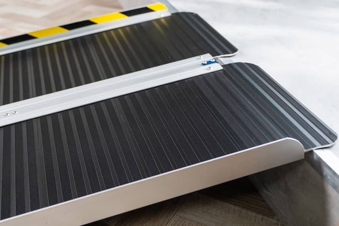 ramp resting on a step 