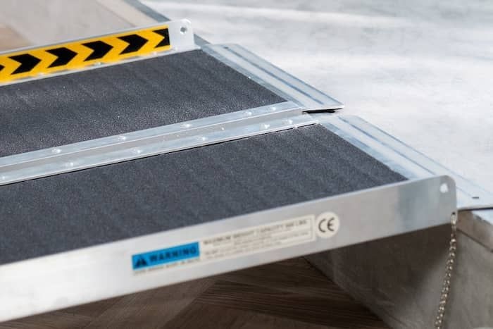 Ramp resting on a step Ramp resting on a step