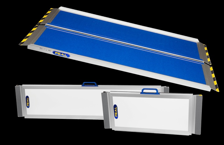 Folded wheelchair ramp