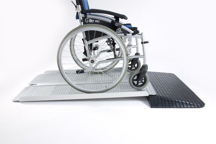 Folding wheelchair ramp with rubber threshold ramp Folding wheelchair ramp with rubber threshold ramp