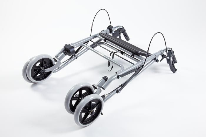 Folded steel rollator