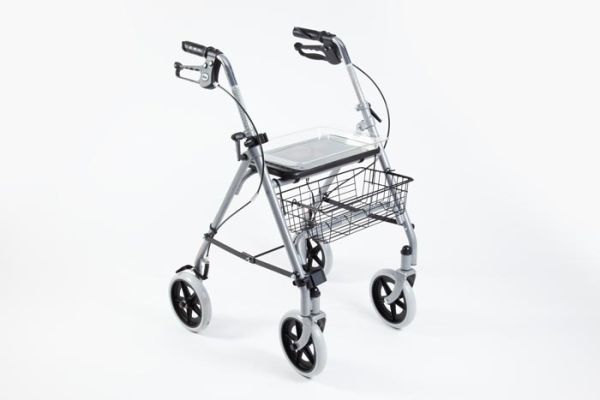 Folding Steel rollator with seat and basket