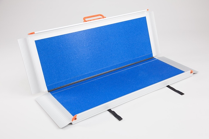 Folded wheelchair ramp