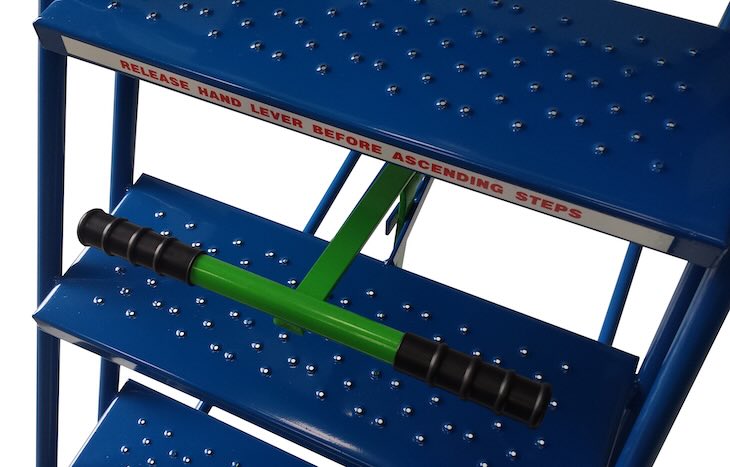 Industrial ladder with brake