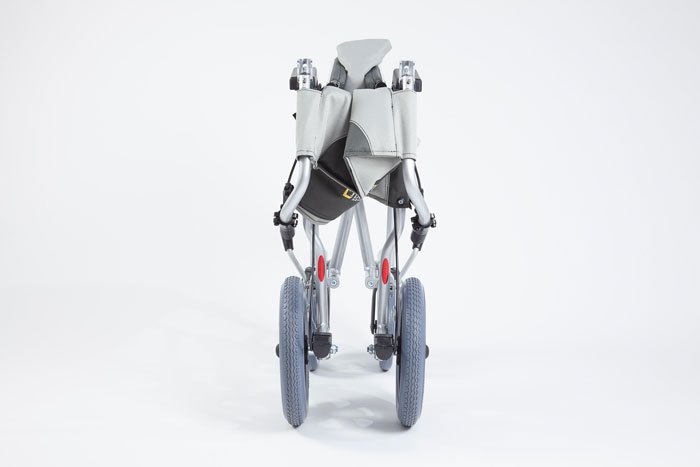 Folded aluminium wheelchair 
