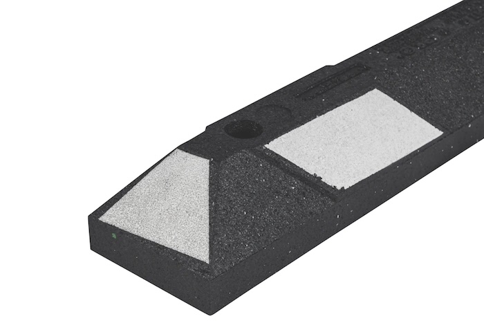 White and black park it wheel stop with fixing points 