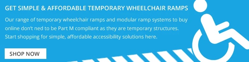 Banner about The Ramp People's range of temporary wheelchair ramps and modular ramps 