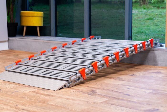 RollAble ramp resting on a step 