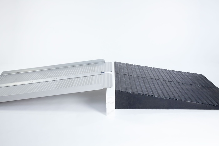 Folding wheelchair ramp combination Folding wheelchair ramp combination