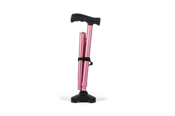 Collapsible pink walking stick