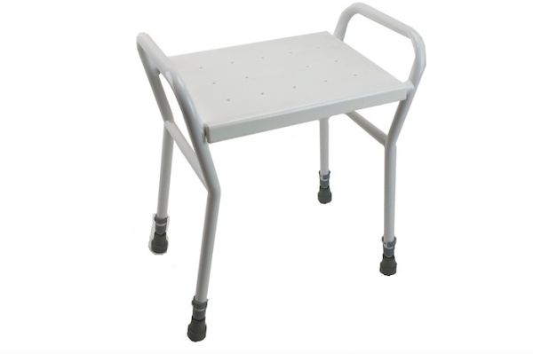 White shower stool