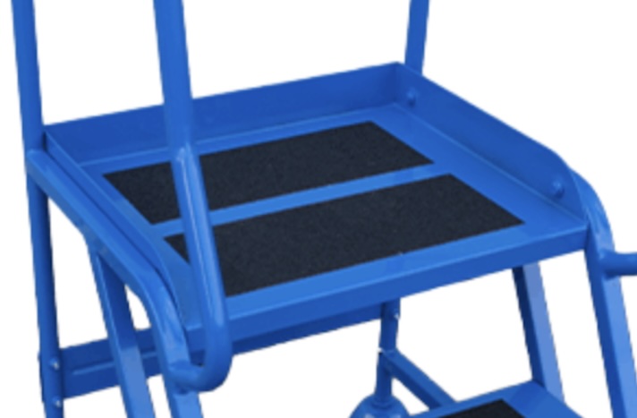 Warehouse ladder with working platform Warehouse ladder with working platform