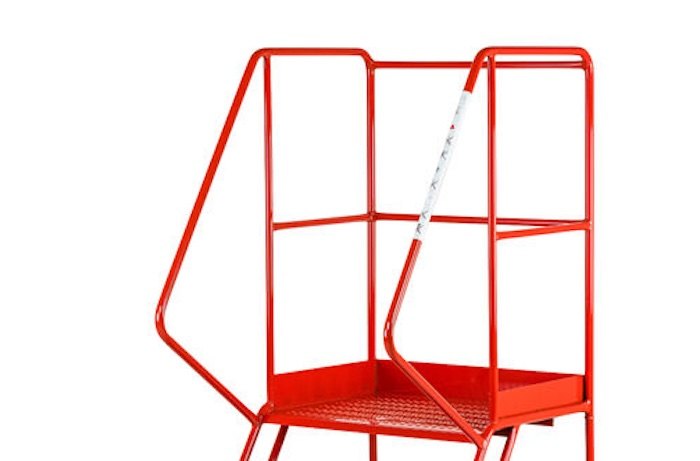 Steel ladder with platform 