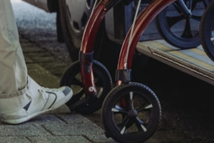 Rollator tipping aid