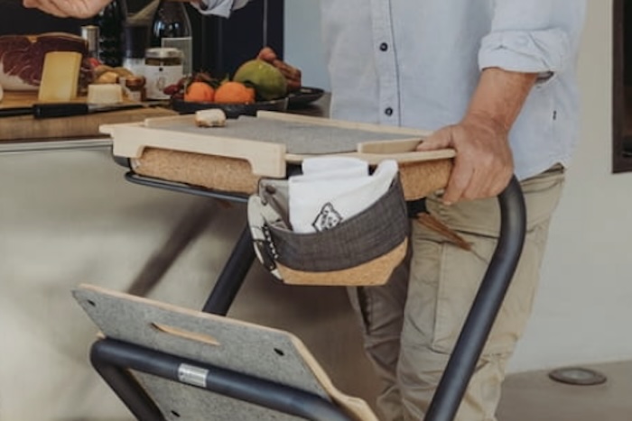 Saljol Indoor Rollator tray and bag Person pushig Saljol Indoor Rollator tray and bag