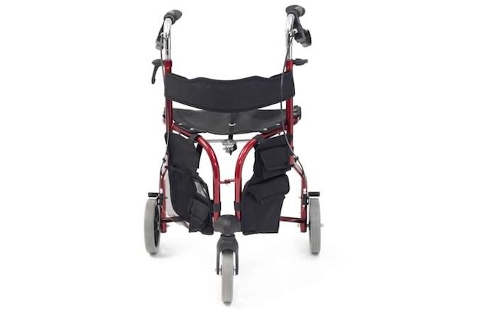 red tri-walker with bag and seat 