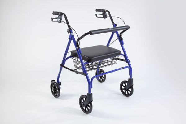 Heavy duty rollator with seat and basket 
