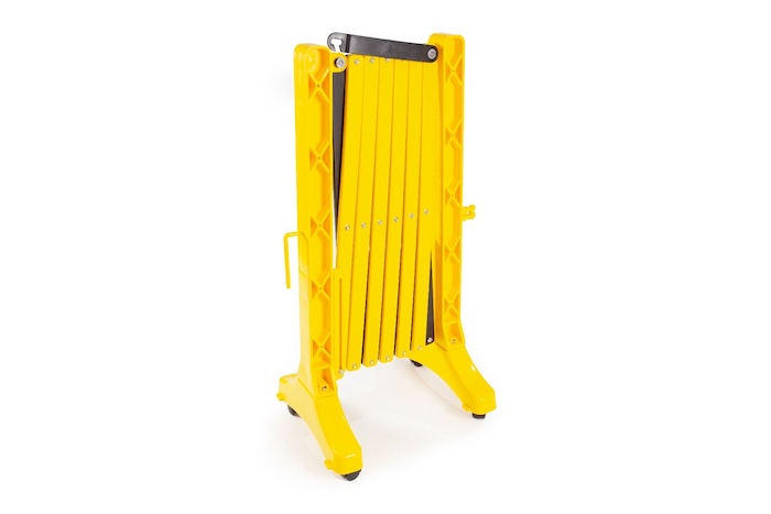 Stored yellow expandable barrier