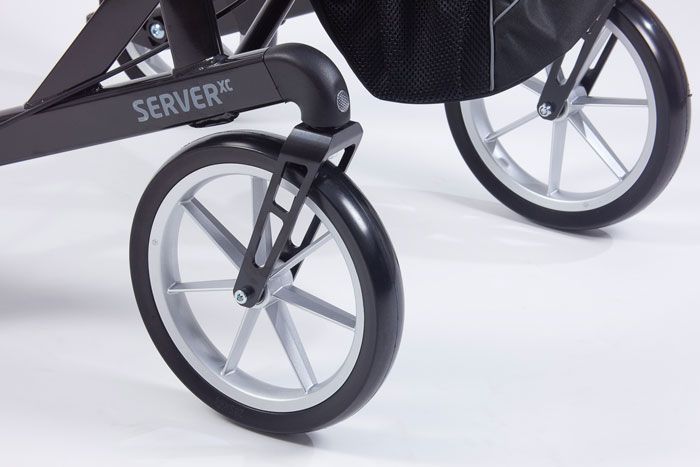 All-terrain rollator large front wheels on the Rehasense Server XC