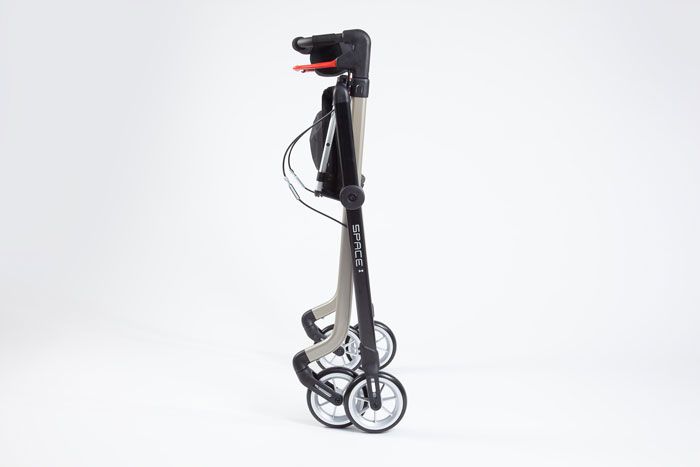 Folded indoor rollator