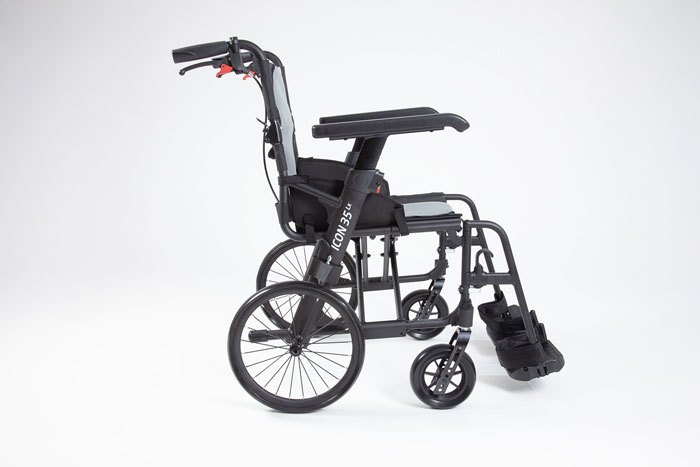 Rehasense Icon 35 LX transit wheelchair side view 