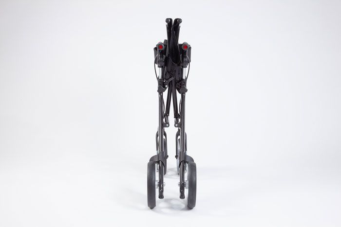 Folded Rehasense Space CF Black carbon rollator
