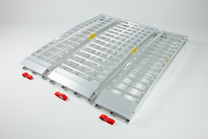 Folded motorcycle ramp kit