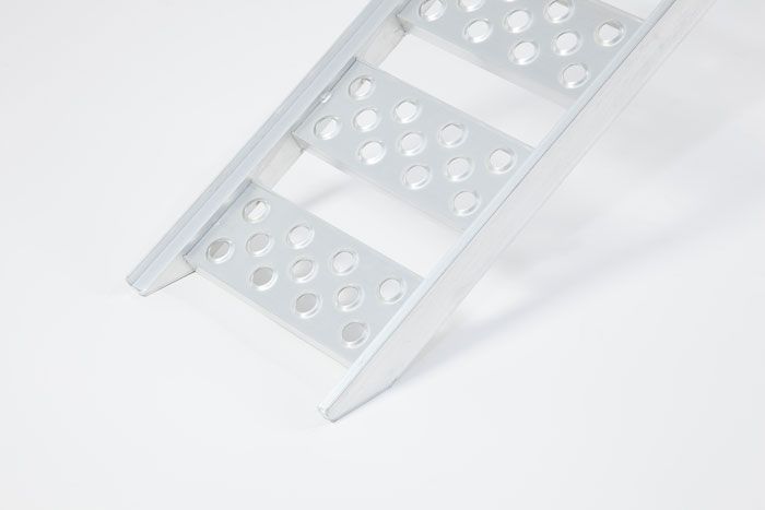 Foot of the motorcycle ramp